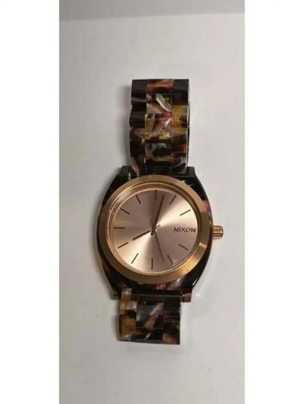 Nixon Time Teller Acetate Watch Rose Gold Tortoise Shell